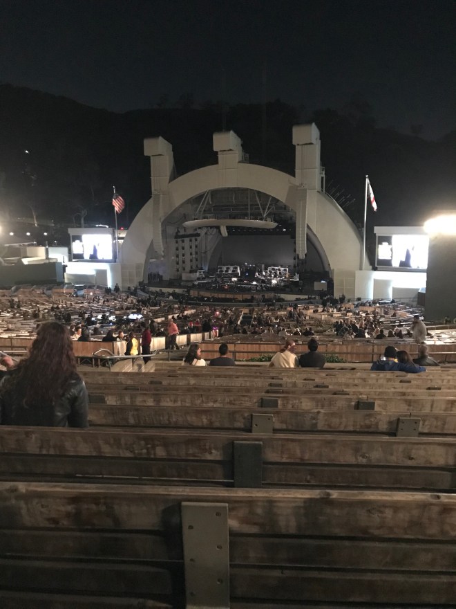 Hollywood Bowl stage before a gig